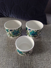 3 x Retro MIDWINTER Blue Spanish Garden Ceramic Sugar Bowl Marquis Queensberry