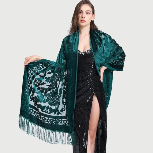 Jacquard velvet scarf women - velvet,