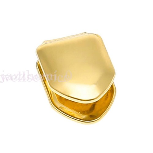 Gold plated single cap tooth - single,