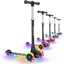 A6 Kids Scooter with Light-Up Wheels & Deck, 3 Wheel Scooters for Girls Boys Age