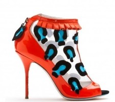 SOPHIA WEBSTER FELICE ORANGE MESH Cage SANDALS HEELS Shoes 38 / 5 UK