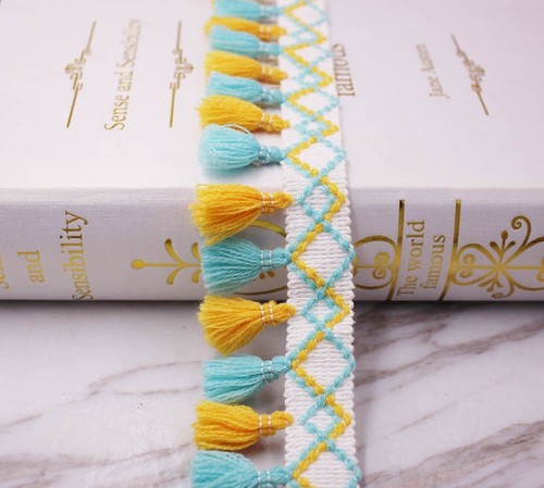 Colour block tassel fringe - tassel,