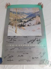 1986 Olympic Skier Signed Poster Jimmie Heuga Express Vertical Challenge 36X24
