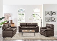 Faux Leather Sofa Suite