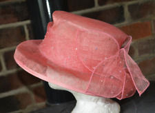 DEBENHAMS DEBUT Pink Straw Hat Wedding Party Special Occasion Races One Size vgc