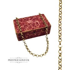 Vintage 18" 9ct Gold Heavy Belcher Rolo Chain Necklace