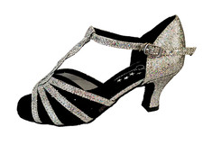 Ladies Silver Sparkle Ballroom, Latin, Salsa, Jive Dance Shoes - UK sizes 3 - 8
