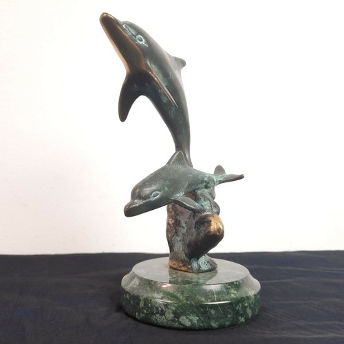 Bronze leaping dolphins - bronze,