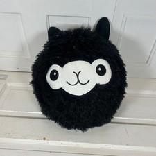 Cuddle Crew Black Plush Toy – Cute Round Alpaca Llama Soft Toy