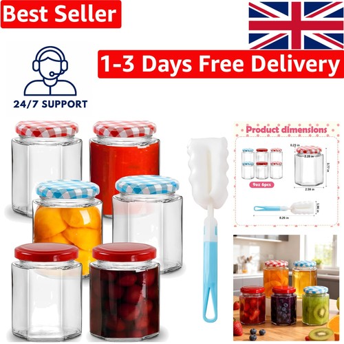 300ml hexagonal glass mason - 300ml,