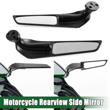 Pair Wind Wing Rotating Rearview Mirror Adjustable Fit For Honda Yamaha R1 R3 R6