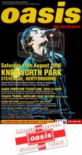 Oasis Poster - Original Knebworth 1996. Large 60"x40" size, inc Free Sticker