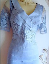 ISPIRATO SIZE 12 SKY BLUE MOTHER OF THE BRIDE SPECIAL OCCASION OUTFIT NEW