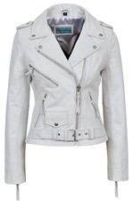 Ladies Brando White New Biker