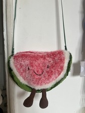 Jellycat Amuseables Watermelon Bag Zip Pouch Small 9” (with tags)