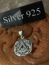 Silver Masonic Pendant And Silver Necklace