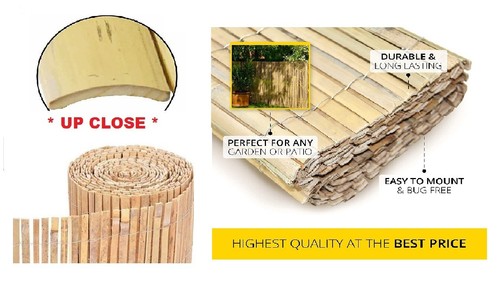 Bamboo slat fence screening - 4m,