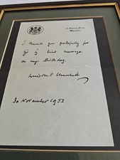 Winston Churchill - Birthday Thank You Letter with Winston Churchill Signature