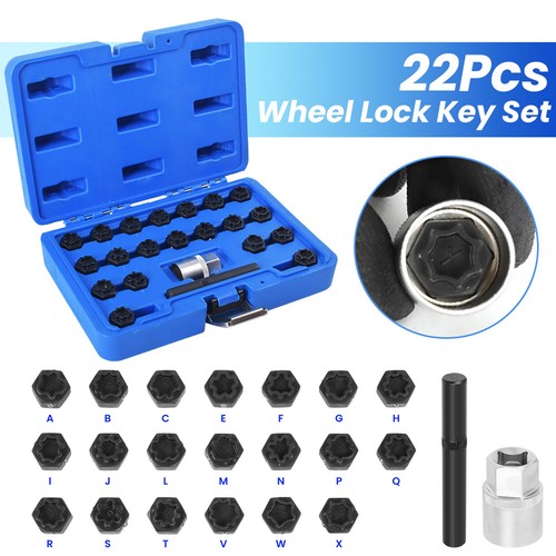 22pc wheel locking key set - wheel,