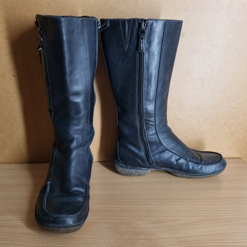 Clarks black leather - zip, boots