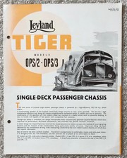 LEYLAND Tiger OPS/2 OPS/3 Single Deck Passenger Chassis Sales Leaflet 1949  613c