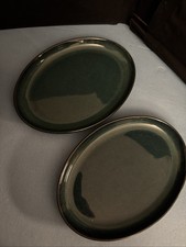 A Pair Green Used  Denby