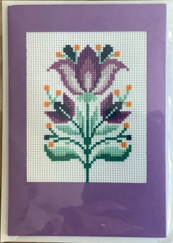 Completed cross stitch card - stitch,