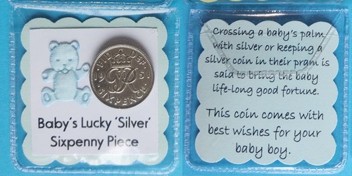 Lucky silver sixpence gift - 'silver',