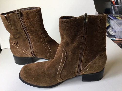 Brown leather ankle boots - leather,