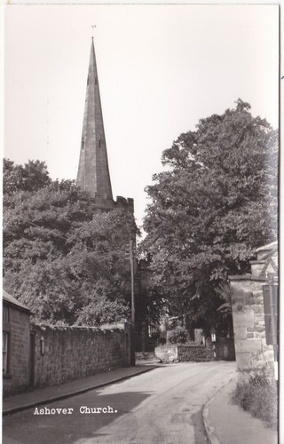 Ashover church real photo - church,