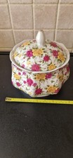 Beautiful Rose Design Serving Pot With Lid. Large Would Look Good On Table