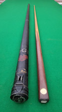 ANTIQUE BURROUGHES & WATTS ONE PIECE CUE & ORIGINAL CASE .