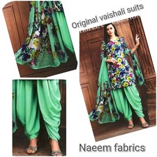 New original vaishali 3,piece (unstitched) suit top bottom & scarf 7.5m fabric 