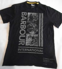 Barbour Internationsl T Shirt Motorcycle Graphic Black Cotton Men's M Tailored