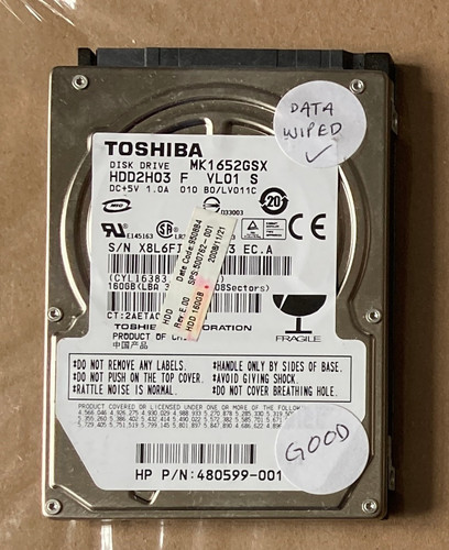 Toshiba mk1652gsx 160gb - 160gb, 2.5in