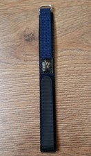 14mm ALPINE SPORT NYLON BLUE FABRIC ADJUSTABLE WATCH STRAP HOOK AND LOOP.