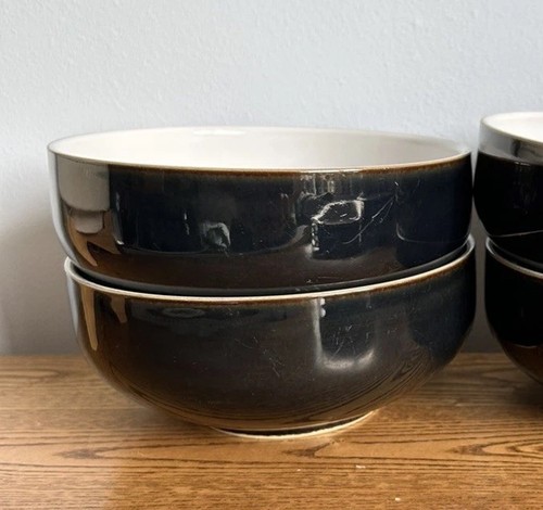 Denby jet black cereal - jet, bowls