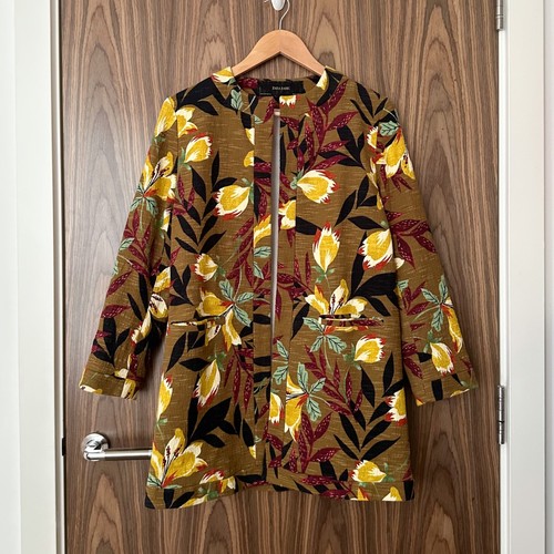 Zara mustard tropical floral - mustard,