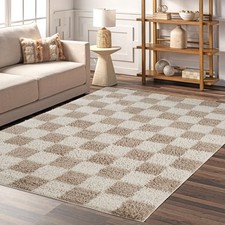 Modern Checkered Rug Soft Cut