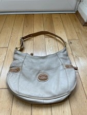 Excellent Condition: Stone Mountain Genuine Leather Cream Handbag (34cm x 28cm)