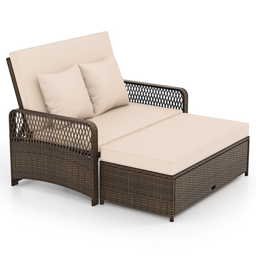 Patio rattan daybed - rattan, 2-piece