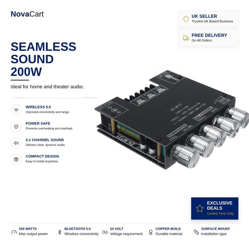 Bluetooth amplifier 200w - amplifier, 2.1