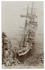 BRAGG FALMOUTH Cornish sailing shipwreck CROMDALE at THE LIZARD CORNWALL 1913