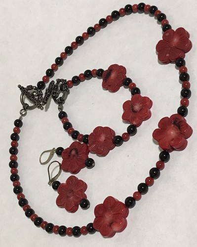 Vintage genuine coral onyx - vintage,