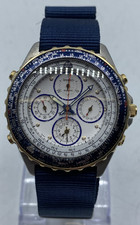 Seiko Flightmaster Quartz Watch 41mm Men's Vintage Watch Steel 7T34 -6A09