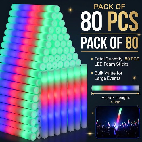 80pcs led foam glow sticks - 80pcs,