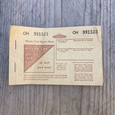 Vintage Motor Fuel Ration Book 20HP + Unused 6 Months Supply Fuel Collectable