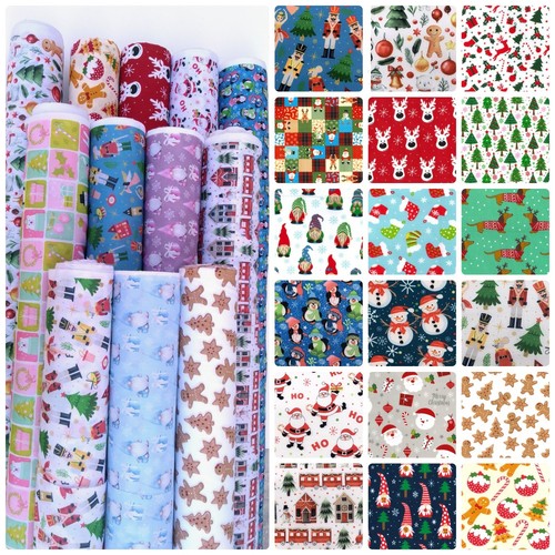Christmas poly cotton material - christmas,
