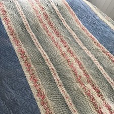 Antique Welsh  Patchwork Quilt Hand Stitched Double Sided 1900 Large