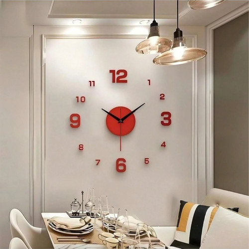 Diy mirror wall - clock, 3d